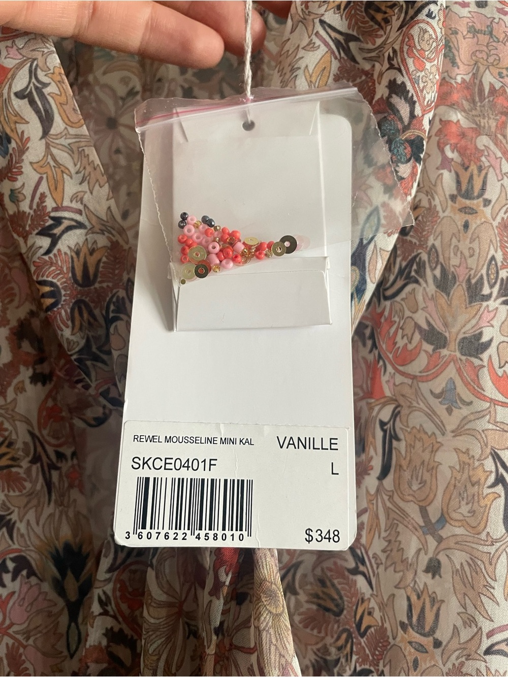 Zadig & Voltaire Blush Floral Tie-Neck Rewel Mousseline Mini Dress. NWT - Picture 15 of 16